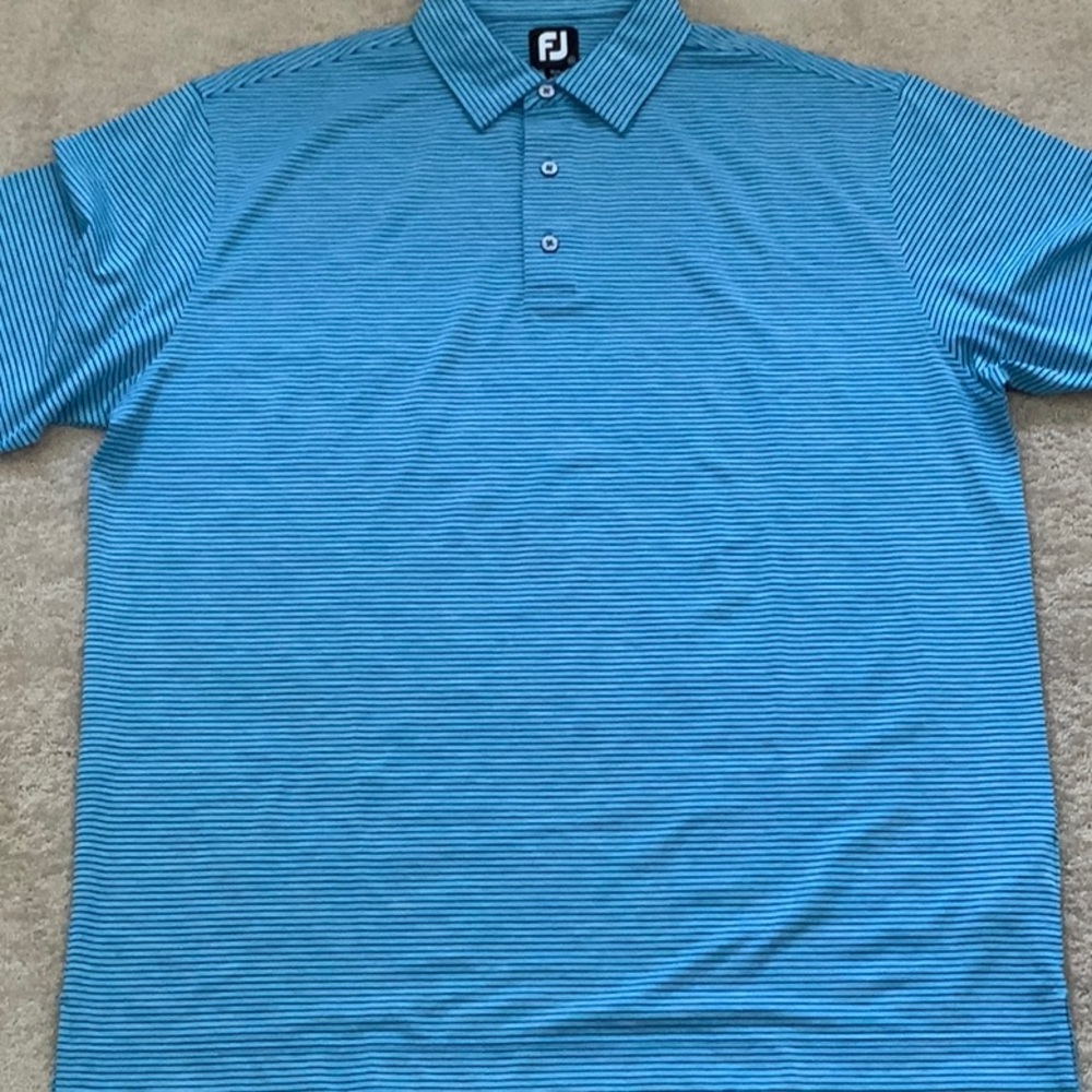 FJ men’s striped golf polo shirt